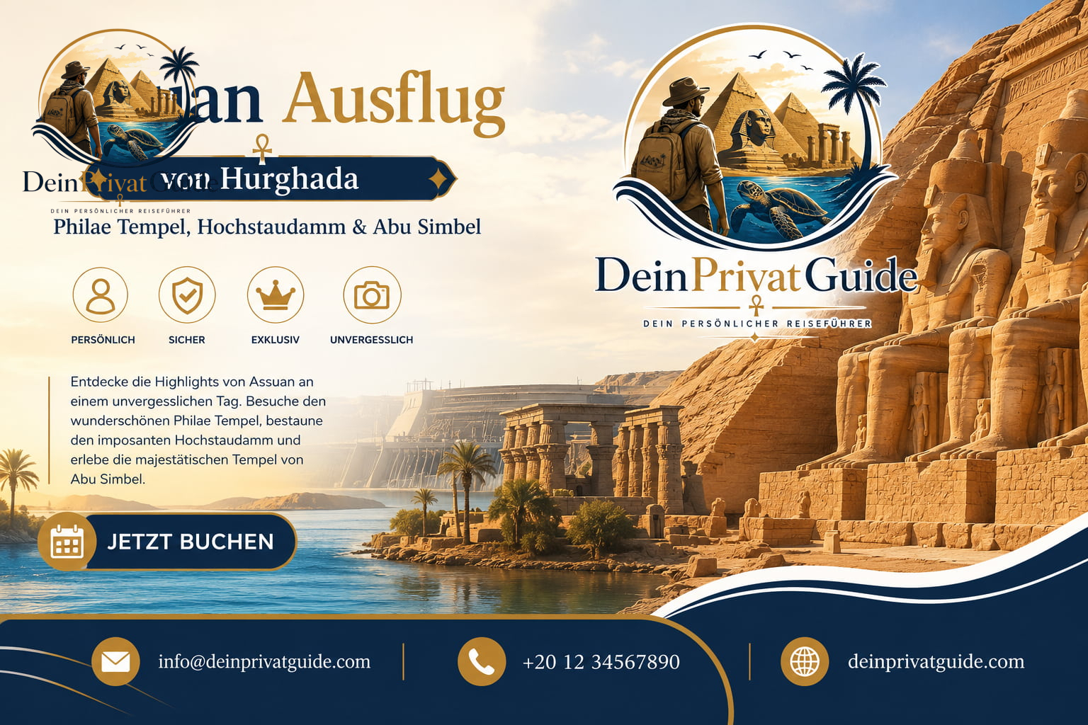 Assuan Ausflug von Hurghada – Philae Tempel, Hochstaudamm & Abu Simbel