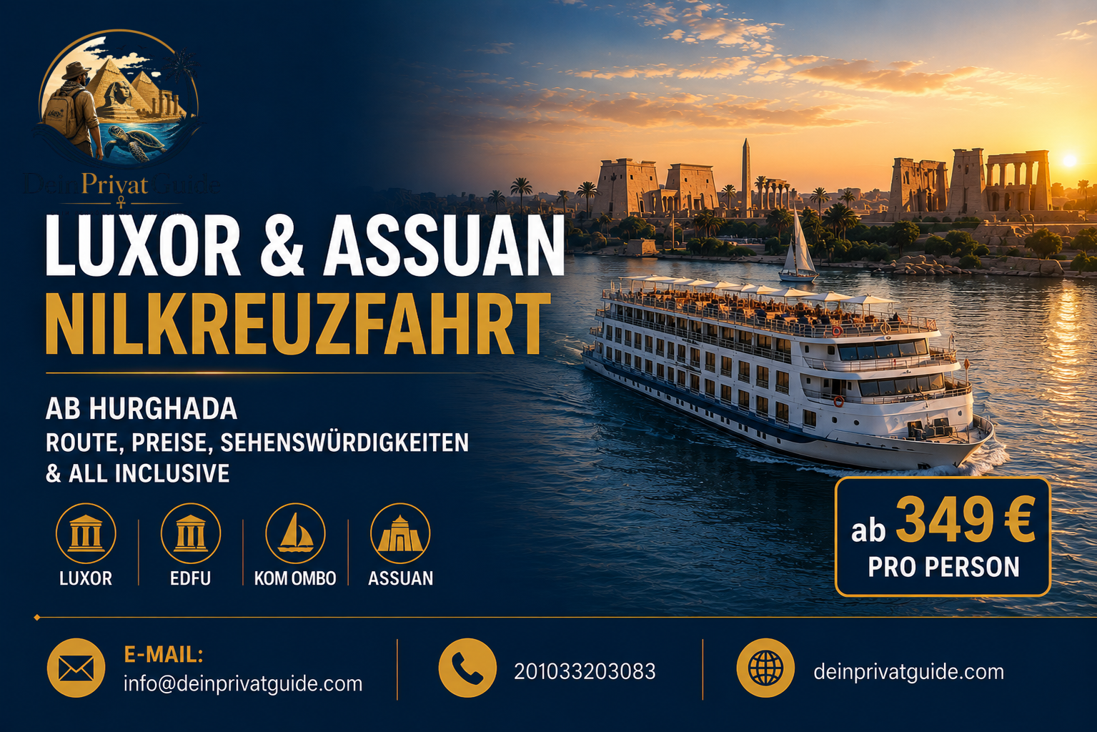 Luxor & Assuan Nilkreuzfahrt ab Hurghada – Route,Preise, Sehenswürdigkeiten & All Inclusive