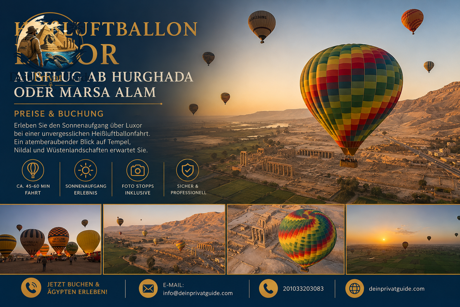 Heißluftballon Luxor – Ausflug ab Hurghada oder Marsa Alam, Preise & Buchung