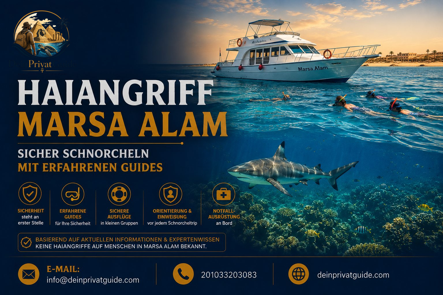 Haiangriff Marsa Alam | Sicher schnorcheln mit erfahrenen Guides