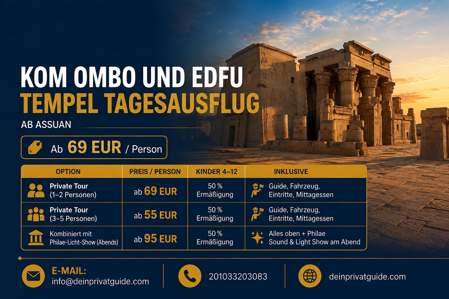 Kom Ombo und Edfu Tempel Tagesausflug ab Assuan