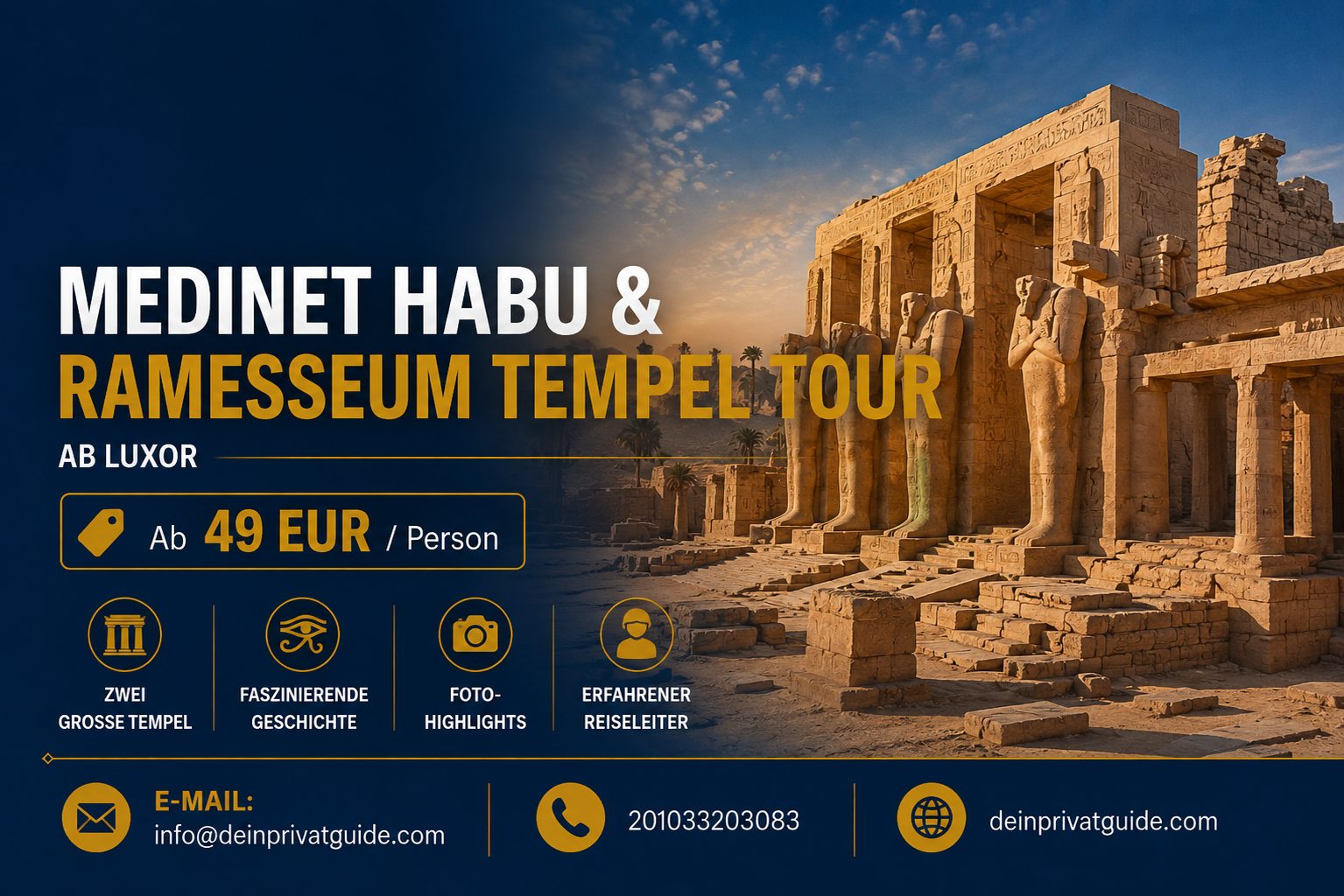 Medinet Habu & Ramesseum Tempel Tour ab Luxor