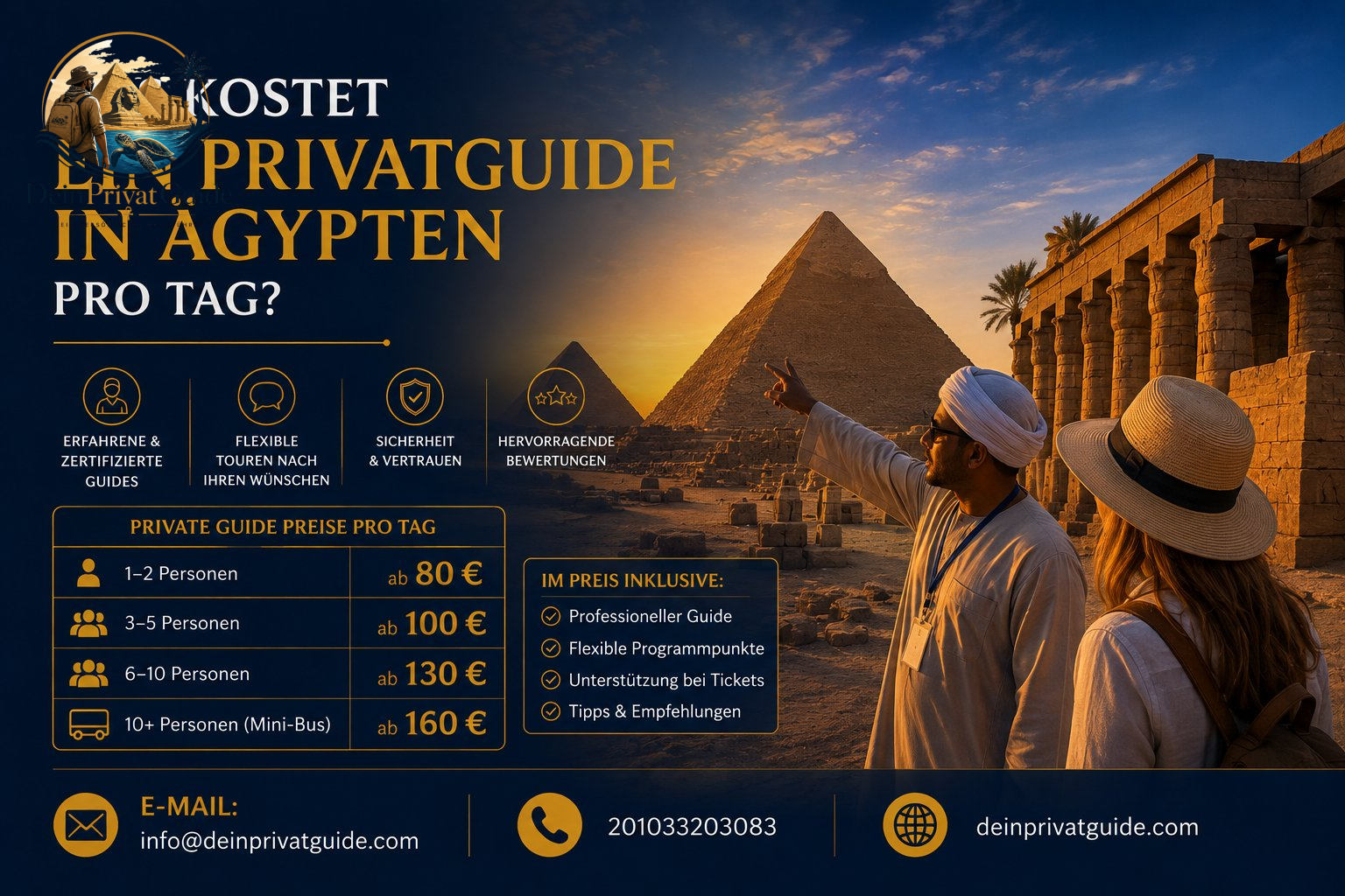 Was kostet ein Privatguide in Ägypten pro Tag?