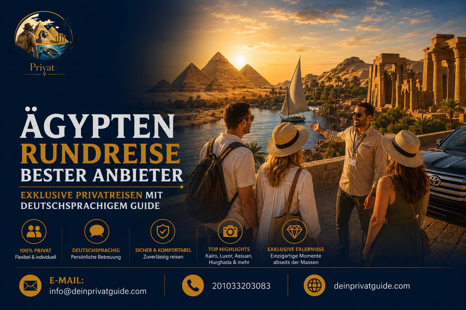 Ägypten Rundreise bester Anbieter | Exklusive Privatreisen mit deutschsprachigem Guide
