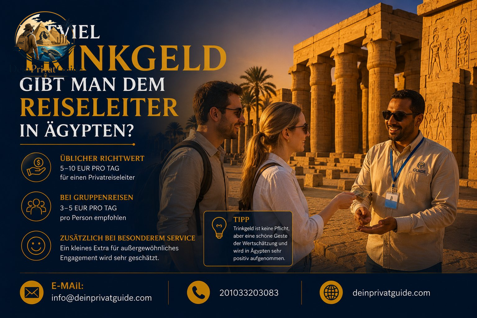 Wieviel Trinkgeld gibt man dem Reiseleiter in Ägypten?