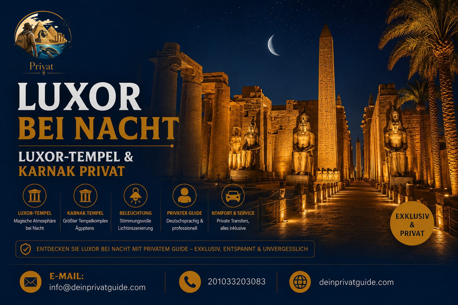 Luxor bei Nacht | Luxor-Tempel & Karnak privat