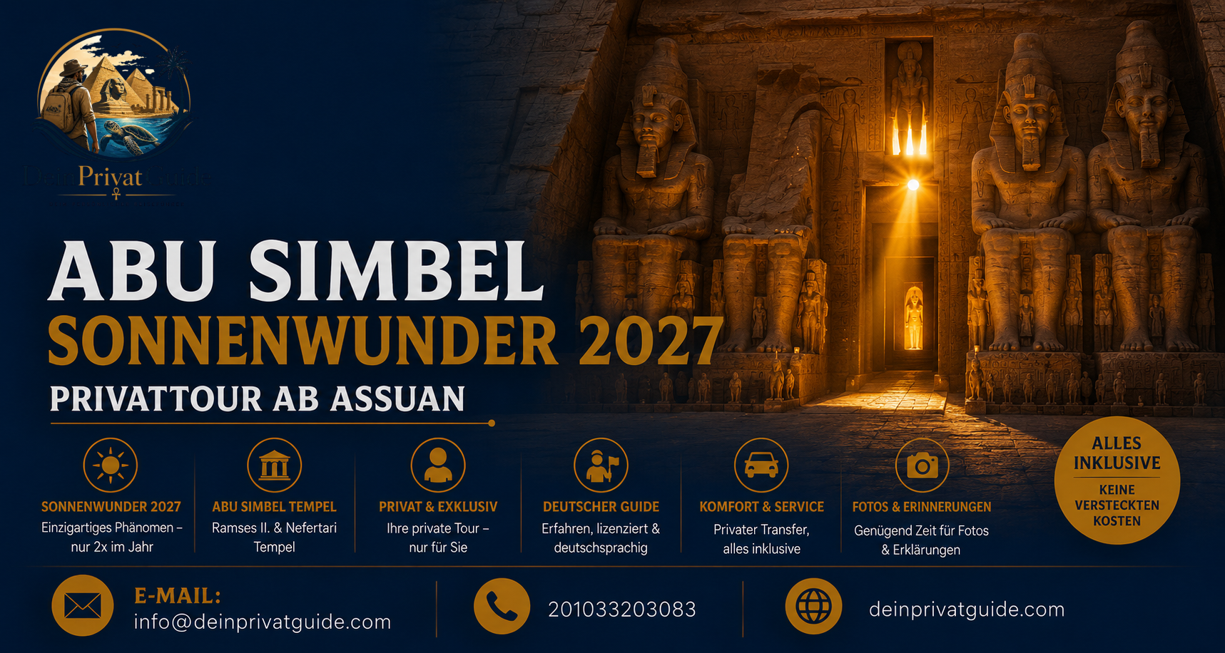 Abu Simbel Sonnenwunder 2027 | Privattour ab Assuan