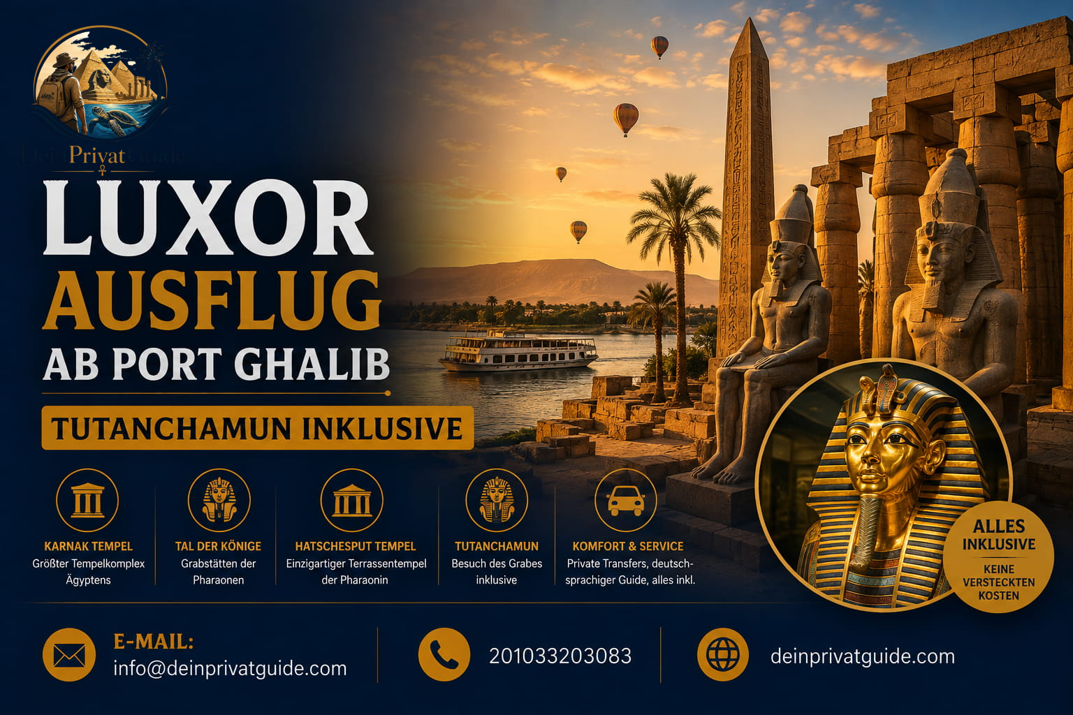 Luxor Ausflug ab Port Ghalib | Tutanchamun inklusive