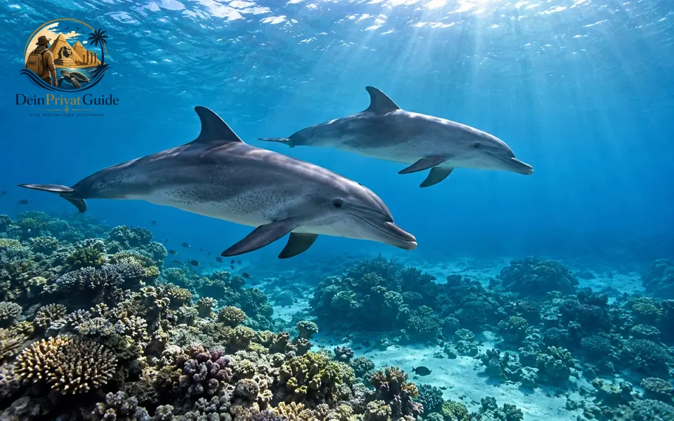 Delfine im blauen Meer – Illustration zum Sataya Reef